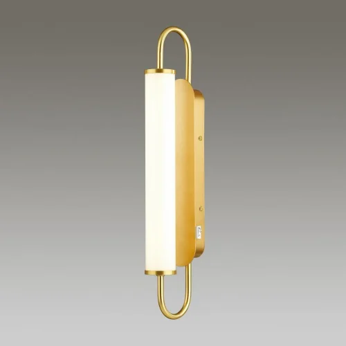 Бра с выключателем LED Ponte 4270/10WL Odeon Light белый на 1 лампа, основание золотое в стиле современный 