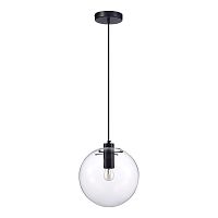Светильник подвесной Noor SL1056.413.01 ST-Luce прозрачный 1 лампа, основание чёрное в стиле современный шар