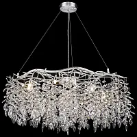 Люстра подвесная Damiana WE184.12.203 Wertmark прозрачная на 12 ламп, основание матовое никель в стиле арт-деко современный ветви Люстра подвесная Damiana WE184.12.203 Wertmark прозрачная на 12 ламп, основание матовое никель в стиле арт-деко современный ветви