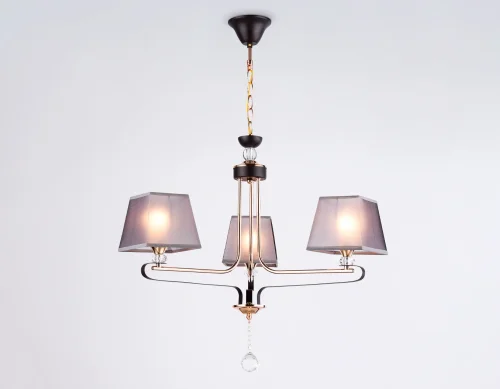 Люстра подвесная TR4614 Ambrella light коричневая на 3 лампы, основание коричневое в стиле современный  фото 3