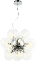 Люстра подвесная Roxie 2094/09/16P Stilfort прозрачная на 16 ламп, основание хром в стиле современный шар