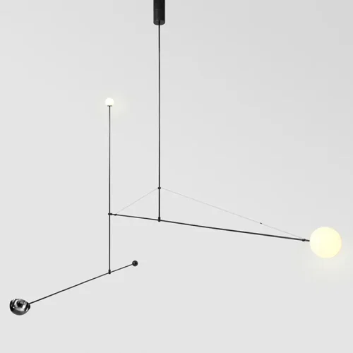 Светильник подвесной LINES K 140825-26 ImperiumLoft белый 2 лампы, основание чёрное в стиле минимализм  фото 2