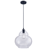 Светильник подвесной лофт ASHANTI 1251.1 Lucia Tucci прозрачный 1 лампа, основание чёрное в стиле лофт выдувное