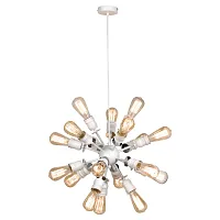 Люстра подвесная лофт LSP-8205 Lussole без плафона на 18 ламп, основание белое в стиле современный лофт Люстра подвесная лофт LSP-8205 Lussole без плафона на 18 ламп, основание белое в стиле современный лофт