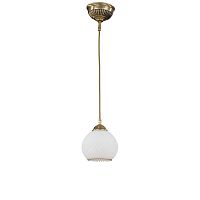 Светильник подвесной L 8600/14 Reccagni Angelo белый 1 лампа, основание античное бронза в стиле классический 
