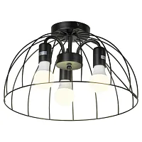 Люстра потолочная Lattice GRLSP-8215 Lussole без плафона на 3 лампы, основание чёрное в стиле современный 