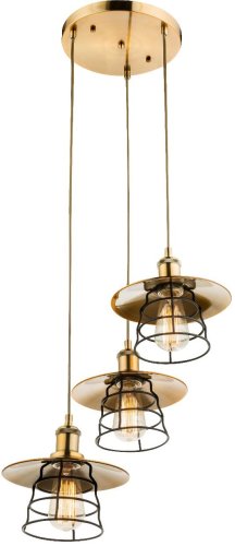 Светильник подвесной лофт 15086-3H Globo бронзовый античный бронза 3 лампы, основание античное бронза в стиле лофт 