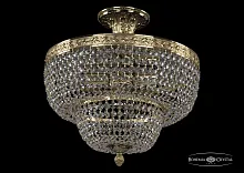 Люстра потолочная хрустальная 19091/35IV G C1 Bohemia Ivele Crystal прозрачная на 4 лампы, основание золотое в стиле классика sp
