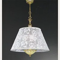 Люстра подвесная  L 7134/50 Reccagni Angelo белая бежевая на 3 лампы, основание золотое в стиле классический 