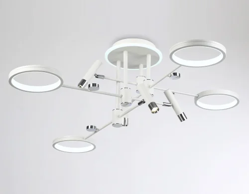 Светильник потолочный LED с пультом FL51648 Ambrella light белый 1 лампа, основание белое в стиле современный хай-тек с пультом фото 4