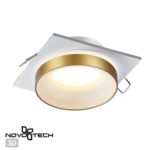 Светильник точечный Water 370787 Novotech белый золотой 1 лампа, основание белое в стиле современный  фото 4
