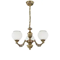 Люстра подвесная  L 8650/3 Reccagni Angelo белая на 3 лампы, основание античное бронза в стиле классический 