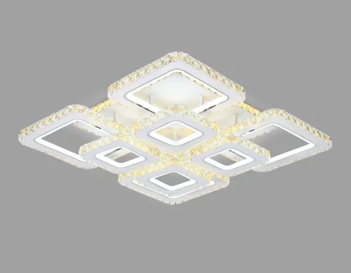 Люстра потолочная LED с пультом FA1737 Ambrella light белая на 1 лампа, основание белое в стиле современный хай-тек с пультом квадраты фото 4