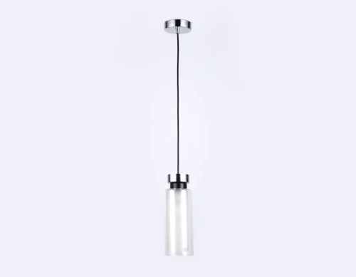 Светильник подвесной TR3570 Ambrella light белый 1 лампа, основание хром в стиле современный хай-тек трубочки фото 3