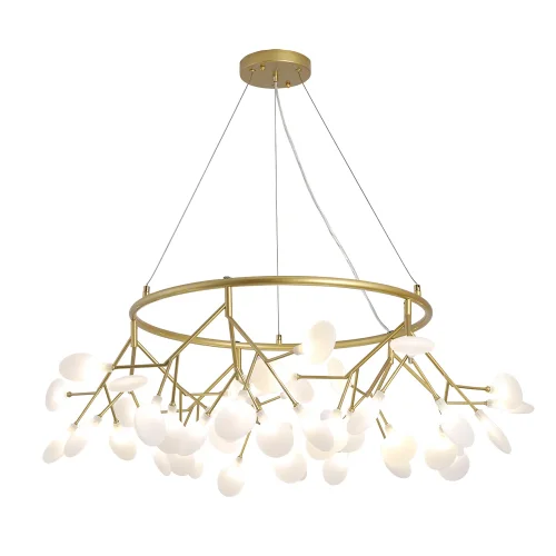 Люстра подвесная Candy A7272SP-45GO Arte Lamp белая на 45 ламп, основание золотое в стиле флористика современный ветви