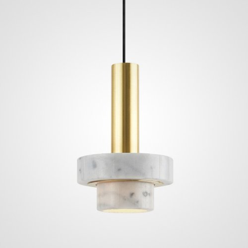 Светильник подвесной CADIS Белый мрамор 181907-26 ImperiumLoft белый 1 лампа, основание золотое в стиле современный  фото 2