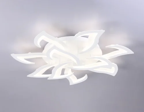 Люстра потолочная LED с пультом FA4473 Ambrella light белая на 1 лампа, основание белое в стиле современный хай-тек с пультом фото 2