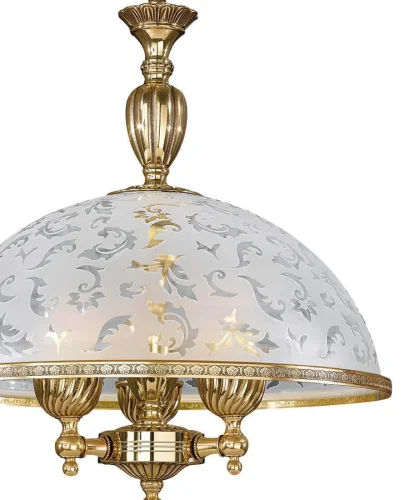 Люстра подвесная  L 6302/38 Reccagni Angelo белая на 5 ламп, основание золотое в стиле классический  фото 2