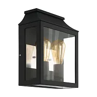 Настенный светильник SONCINO 97294 Eglo уличный IP44 чёрный 2 лампы, плафон прозрачный в стиле современный E27