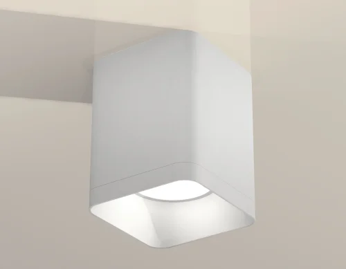 Светильник накладной XS7812001 Ambrella light белый 1 лампа, основание белое в стиле хай-тек современный квадратный фото 4