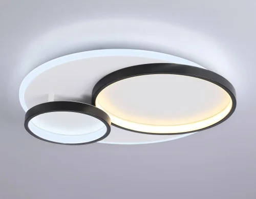 Светильник потолочный LED с пультом FA7719 Ambrella light белый чёрный 1 лампа, основание белое в стиле современный хай-тек с пультом фото 5