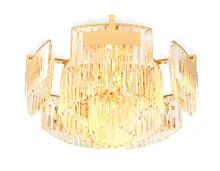 Люстра потолочная TR5093 Ambrella light прозрачная на 10 ламп, основание золотое в стиле современный классический 