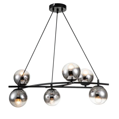 Люстра подвесная Balance 1119/6S Black Escada чёрная серая на 6 ламп, основание чёрное в стиле современный шар