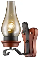 Бра 583-701-01 Velante прозрачный 1 лампа, основание коричневое в стиле кантри 