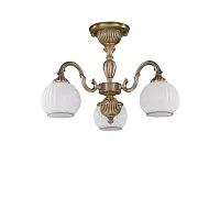 Люстра потолочная  PL 9220/3 Reccagni Angelo белая на 3 лампы, основание античное бронза в стиле классический 