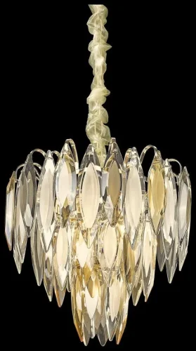 Люстра подвесная Orlanda WE144.05.303 Wertmark янтарная прозрачная на 5 ламп, основание золотое в стиле современный классический 