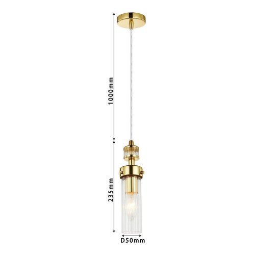 Светильник подвесной Aesthetic 2820-1P Favourite прозрачный 1 лампа, основание золотое в стиле классический  фото 2