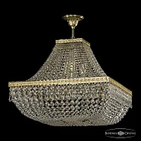 Люстра потолочная хрустальная 19012/H1/55IV G Bohemia Ivele Crystal прозрачная на 12 ламп, основание золотое в стиле классический sp