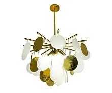 Люстра потолочная Альвия 07685-6,20 Kink Light белая на 6 ламп, основание бронзовое в стиле модерн молекула шар