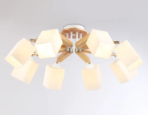 Люстра потолочная TR9522 Ambrella light белая на 8 ламп, основание белое в стиле классический современный  фото 5