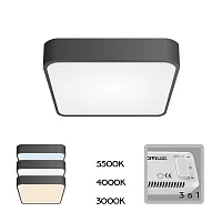 Светильник потолочный LED Купер CL724K24V1 Citilux белый 1 лампа, основание чёрное в стиле современный хай-тек минимализм квадраты