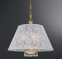 Люстра подвесная  L 7133/60 Reccagni Angelo белая бежевая на 5 ламп, основание золотое в стиле классический 
