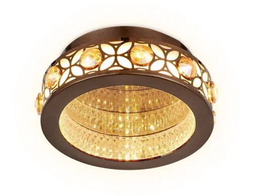 Светильник потолочный LED Acrylica Ice FA9422 Ambrella light коричневый 1 лампа, основание коричневое в стиле современный хай-тек  фото 2