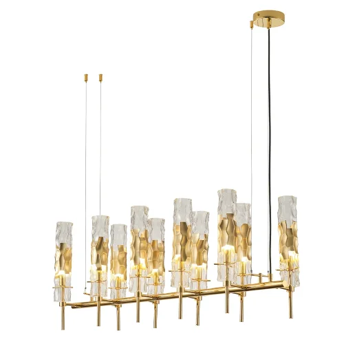 Люстра подвесная PRIMAVERA SP10 GOLD Crystal Lux прозрачная на 10 ламп, основание золотое в стиле современный  фото 3