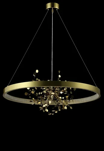 Люстра подвесная LED GARDEN SPLED+4 D800 GOLD Crystal Lux золотая на 1 лампа, основание золотое в стиле современный кольца ветви фото 3