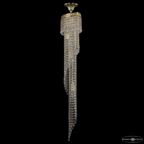 Люстра каскадная хрустальная 83113/35IV-100 G Bohemia Ivele Crystal прозрачная на 5 ламп, основание золотое в стиле классический современный r фото 3