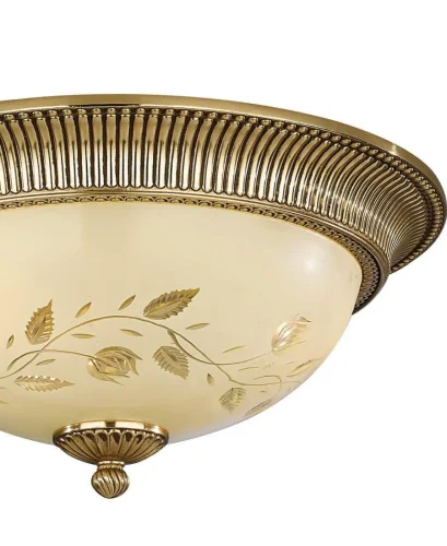 Люстра потолочная  PL 6308/3 Reccagni Angelo жёлтая на 3 лампы, основание золотое в стиле классический  фото 2