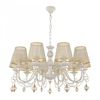 Люстра подвесная AM347620 347620/10 WT+G Arte Milano белая на 10 ламп, основание патина белое в стиле классический Люстра подвесная AM347620 347620/10 WT+G Arte Milano белая на 10 ламп, основание патина белое в стиле классический