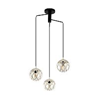 Светильник подвесной Mirtazza 99073 Eglo бежевый 3 лампы, основание чёрное в стиле современный 