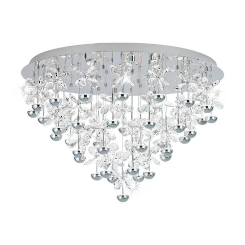 Люстра потолочная LED PIANOPOLI 39246 Eglo прозрачная на 1 лампа, основание хром в стиле классика модерн флористика 