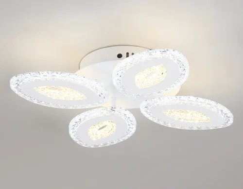 Люстра потолочная LED с пультом FA4012 Ambrella light белая на 1 лампа, основание белое в стиле современный хай-тек с пультом фото 4