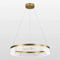 Люстра подвесная LED Duval LSP-7155 Lussole прозрачная на 1 лампа, основание бронзовое в стиле модерн 