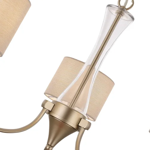 Люстра подвесная Cassia SLE1126-203-03 Evoluce бежевая на 3 лампы, основание шампань в стиле современный  фото 3