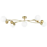 Люстра потолочная Croco 815553 Lightstar белая на 5 ламп, основание золотое в стиле современный флористика арт-деко шар