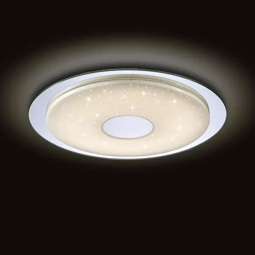 Люстра с пультом LED  DIAMANTE 5110 Mantra белая на 1 лампа, основание хром в стиле минимализм модерн с пультом фото 2