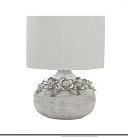 Настольная лампа Valdieri OML-16504-01 Omnilux белая 1 лампа, основание серое белое керамика металл в стиле кантри прованс флористика современный 